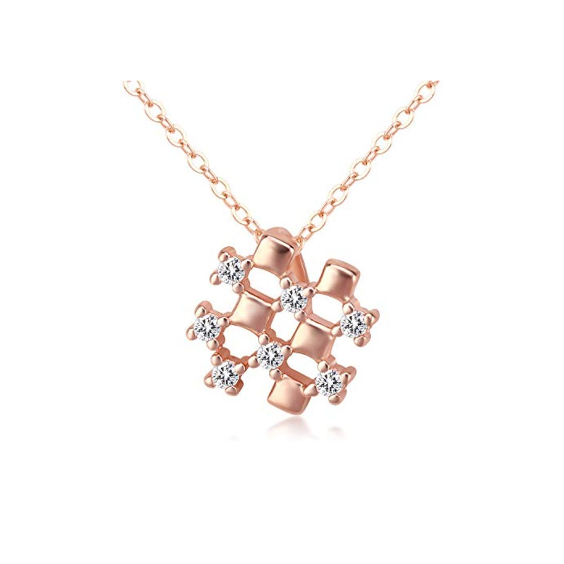 Social Kruckel We Shall Overcome Rose Gold Plated Necklace Made with Zircon