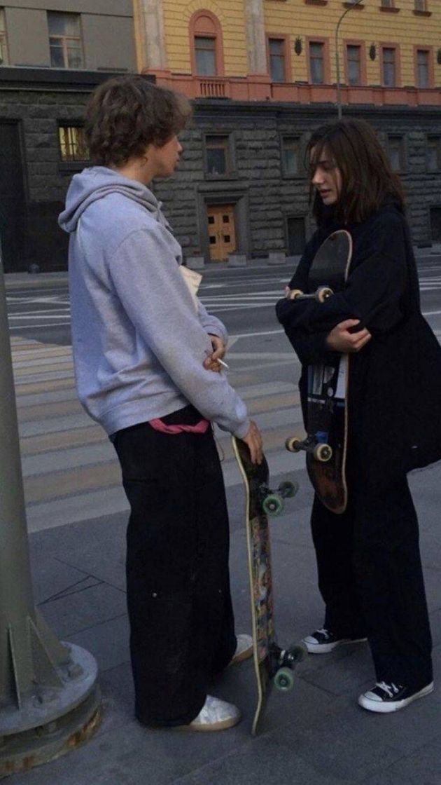 Fashion skate girl and boy