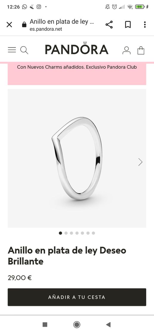 Social Pandora anillo deseo brillante