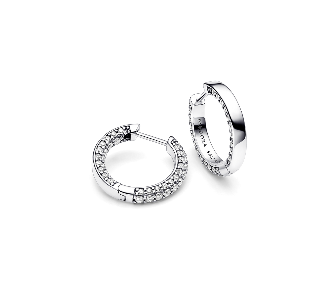 Social Pandora pendientes de aro en Pavé 