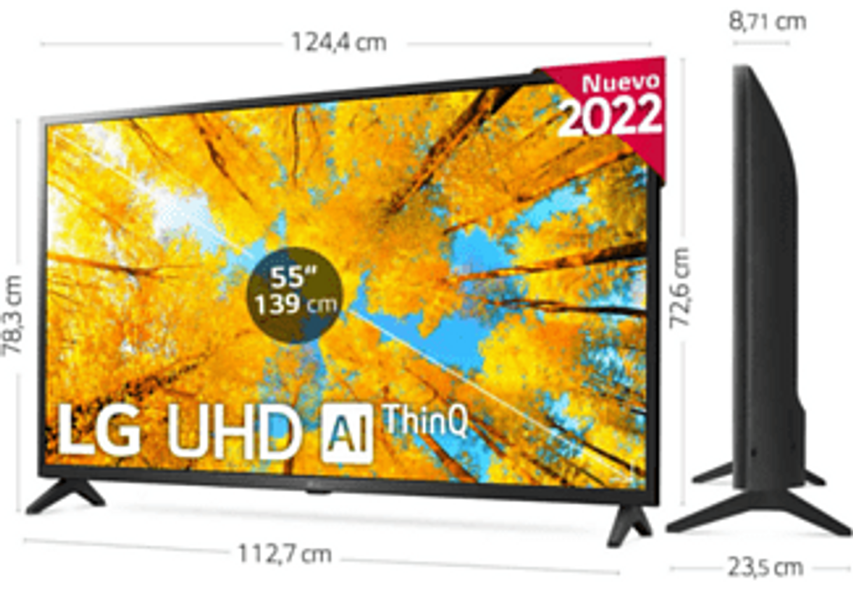 Productos TV LED 55" - 55UQ75006LF LG, HDR 4K, Procesador Inteligente a5 Gen5