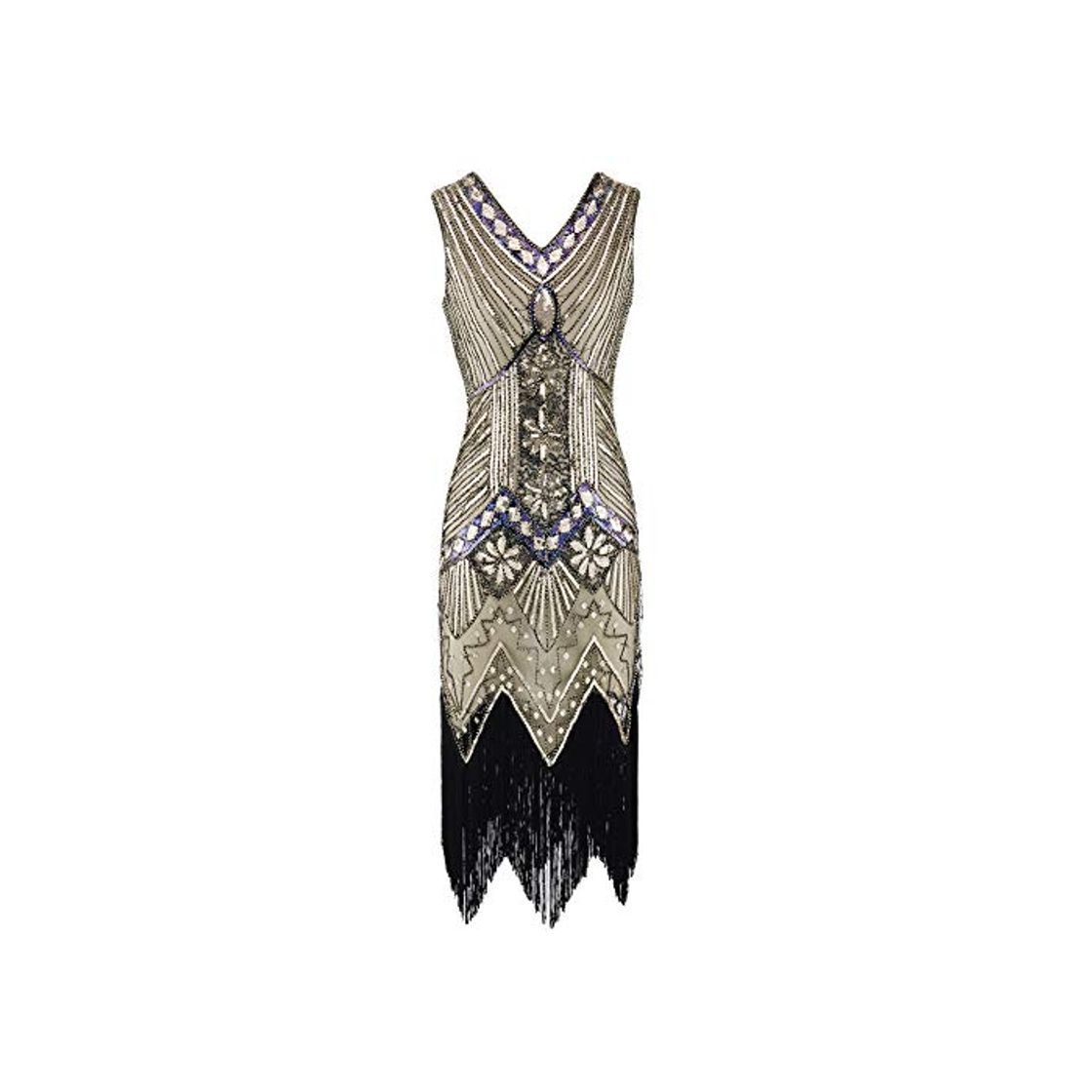 Moda Xingsiyue Mujer 1920s Flapper Vestido, Gatsby Vintage Plus Size Roaring 20s Vestidos