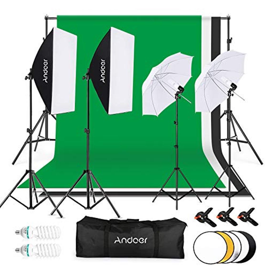 Social Andoer Kit Fotográfico Estudio,1.8x2.8m Tela de Fondo