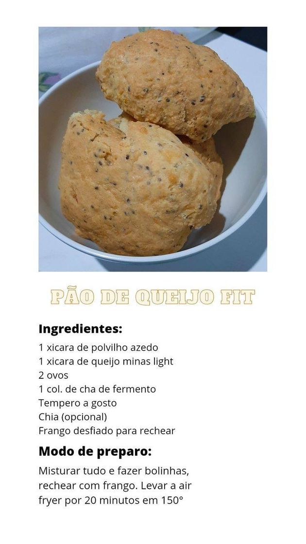 Moda Pão de queijo fit