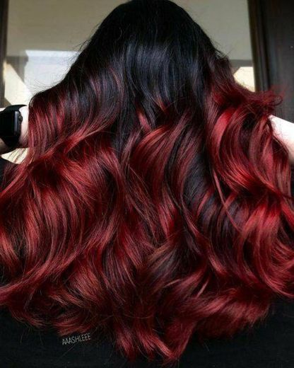 ·cabelo com luzes vermelhas ✨