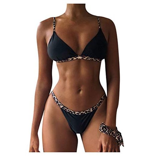 POLUEREIS Ropa De BañO Bikinis 009 Ropa De BañO Mujer Bragas Bikinis BrasileñO Mujer Tiro Alto Sexy Push Up con Relleno Y BrasileñA Tanga Bikini Deportivo Mujer Natacion