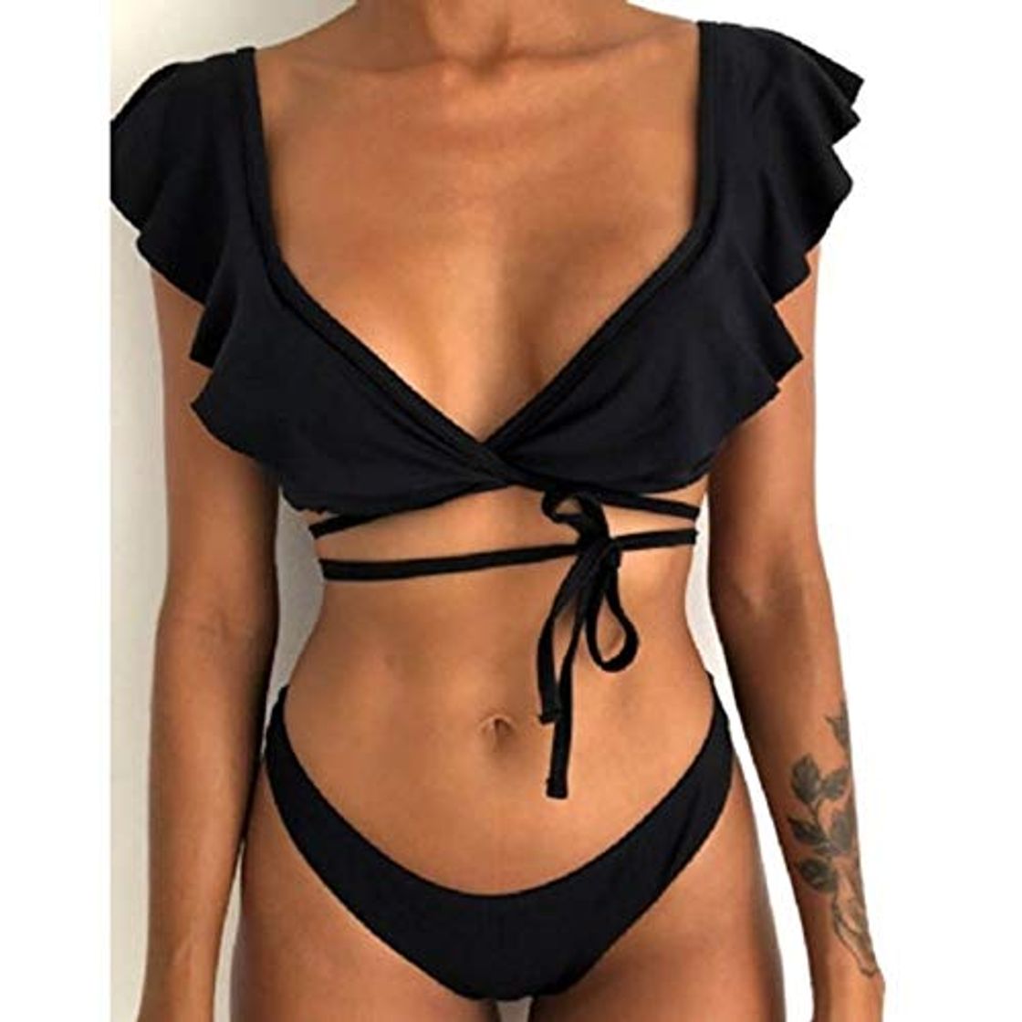 Fashion BENGKUI Bikini Traje De Baño Fuera De La Impresión De Hombro Rizó