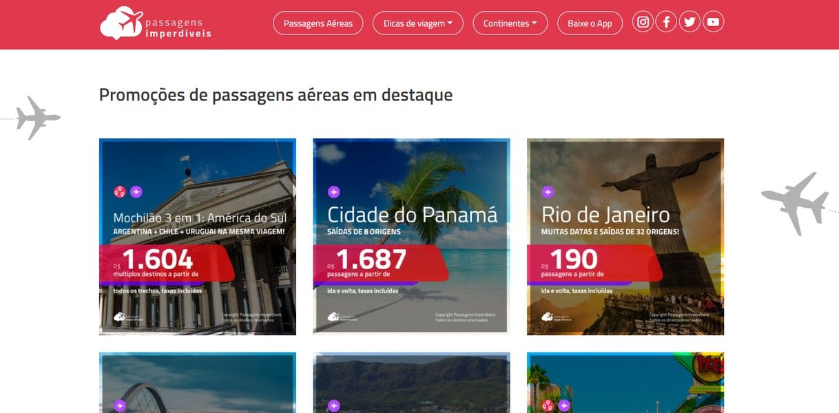 Moda Passagens imperdíveis, App top com muitas promoções.