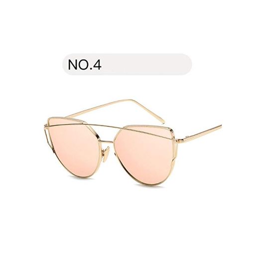 Chudanba Gafas de Sol con Espejo Dorado Rosa para Mujer Gafas de
