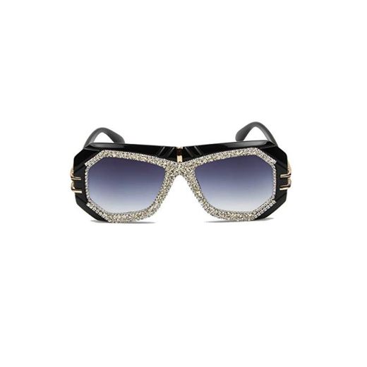 TYJYY Sunglasses Gran Gafas De Sol De Piloto Mujeres Vintage Rhinestone Diseñador De La Marca Big Frame Gradient Lens Shades para Mujeres Oculos Femenino