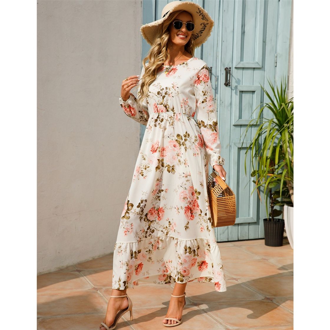 Fashion Vestido Longo Floral