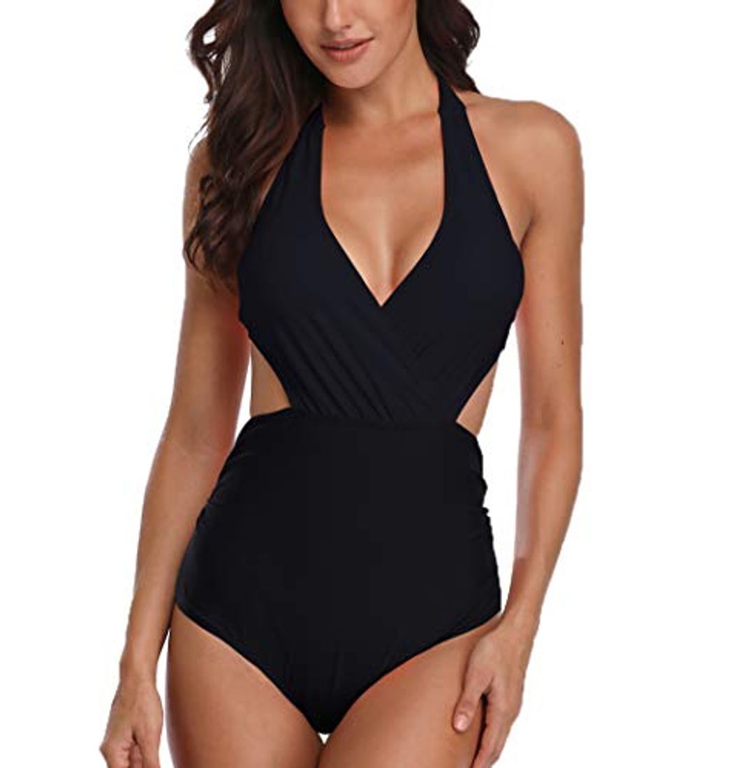 Social Ajpguot Verano Mujer Sexy V-Cuello Trajes de Una Pieza Impresión Traje de