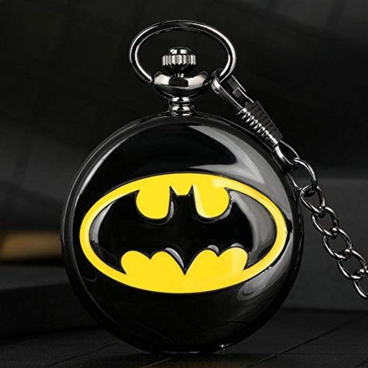 WZLDP Retro Batman relógio de Bolso de Quartzo for Homens Mulher Suave numerais Romanos Pantalla pingente Fob relógio Presente Crianças meninos com corrente