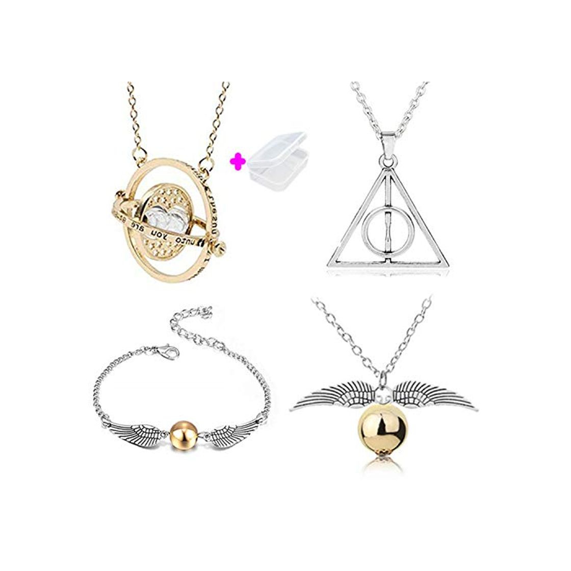 Moda PPX Juego de 4 Collares de Harry Potter con Forma de Serpiente