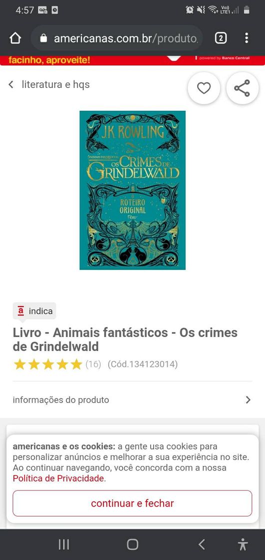 Libro Animais fantásticos 