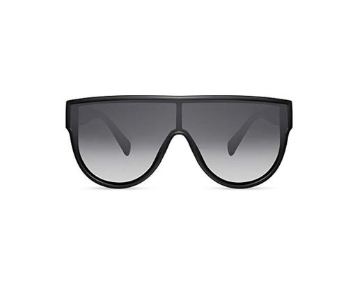 Cheapass Gafas de Sol Negras Oversize XXL Parte superior con Una pieza Gradual Lente UV400 Diseñador Gafas de sol Mujeres