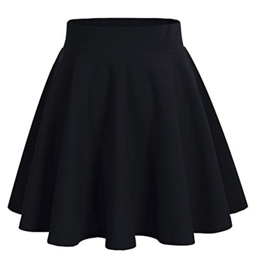 DRESSTELLS Falda Mujer Mini Corto Elástica Plisada Básica Multifuncional Black XL