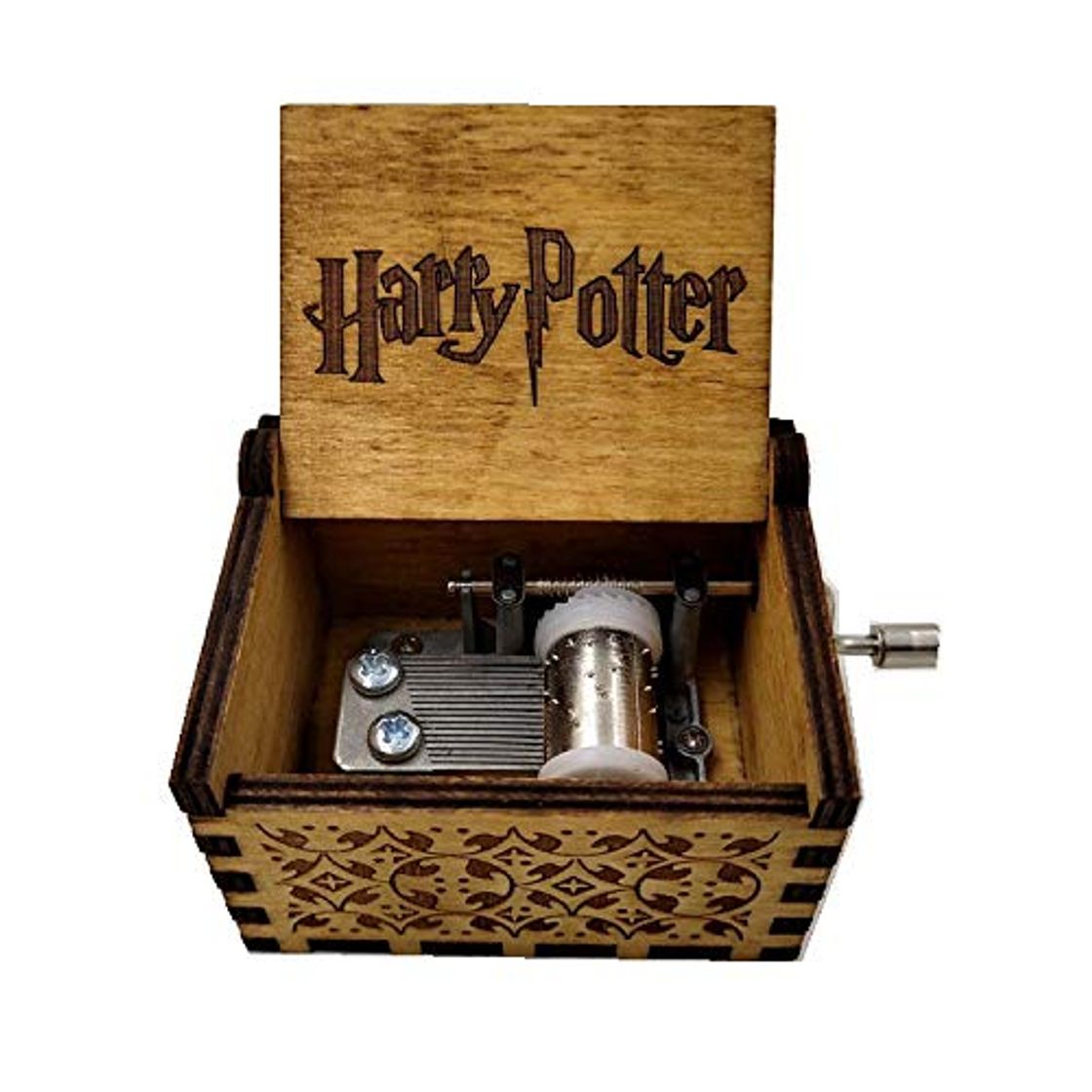 Producto WZZDCaja De Música con Manivela Tallada En Madera Maciza Regalo Caja De Música Hecha A Mano De Madera Retro Multipista Harry Potter