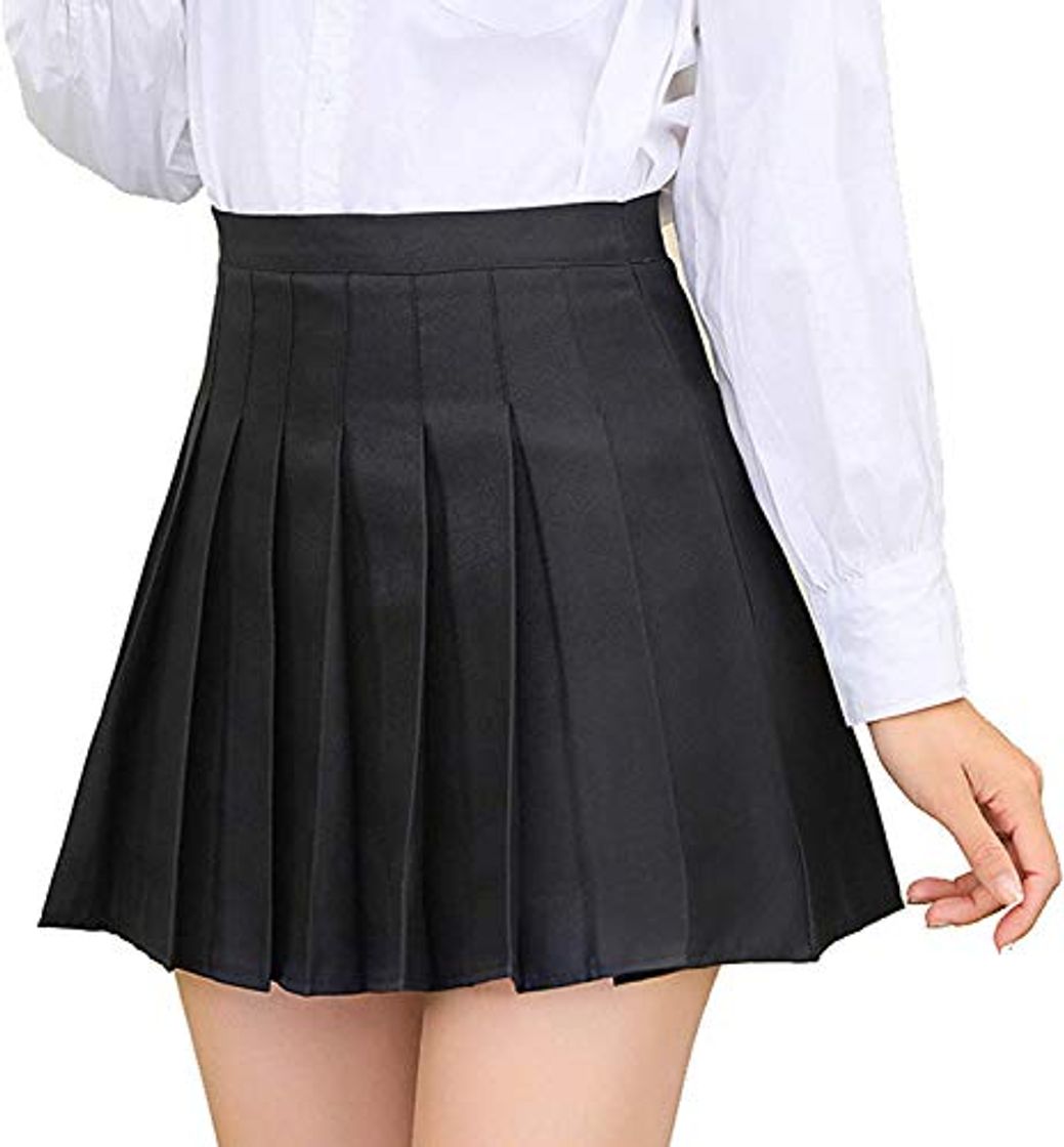 Fashion Huyghdfb Women Girls High Waist A-Line Pleated Skirt Skater Tennis School Mini