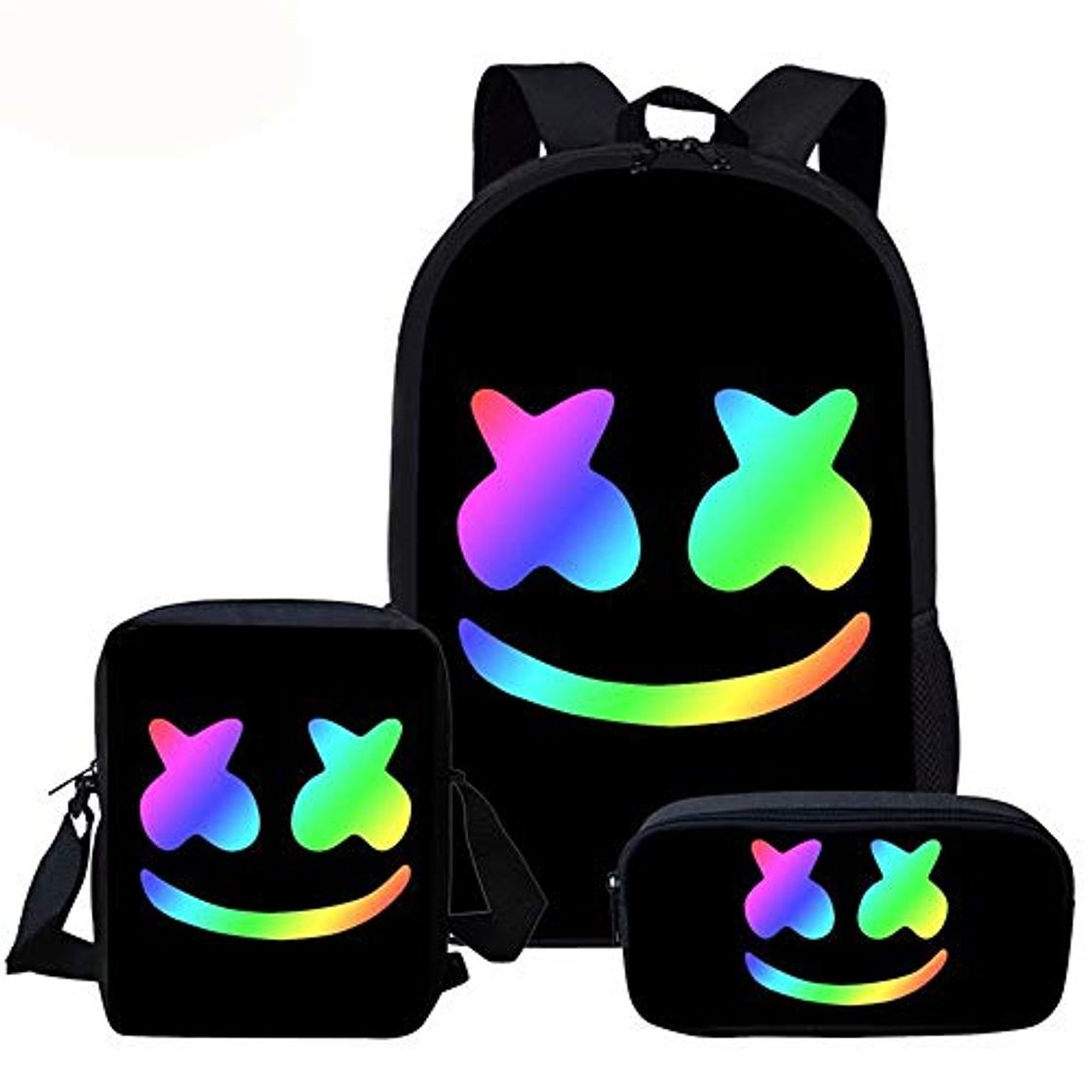 Moda Mochila Escolar USAMYNA 3 Juegos para Niños Marshmello Youth 17-Inch Schoolbag Moda