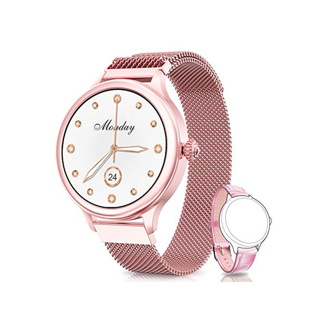 Producto NAIXUES Smartwatch, Reloj Inteligente para Mujer, Reloj Deportivo Impermeable IP67 con Monitor