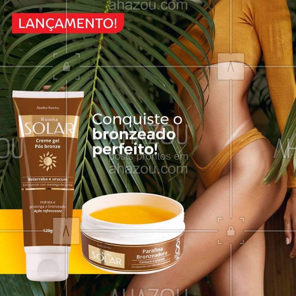 Social Parafina bronzeadora e Creme Gel hidratante pós sol