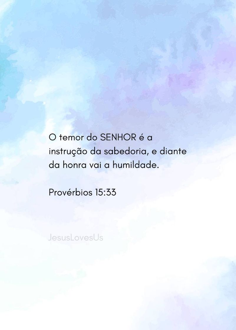 Moda Provérbios 15:33