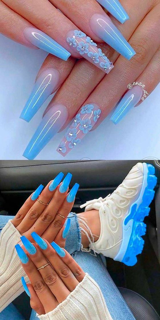 Moda Unhas azuis 