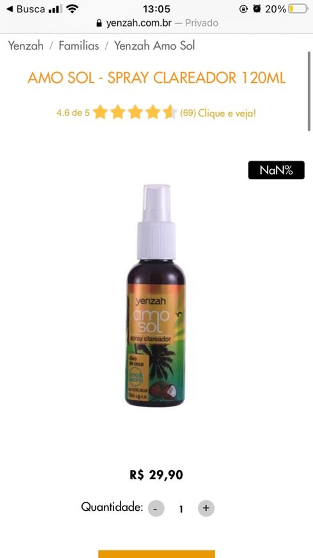 Moda Yenzah Amo Sol - Spray Clareador 120ml - Yenzah