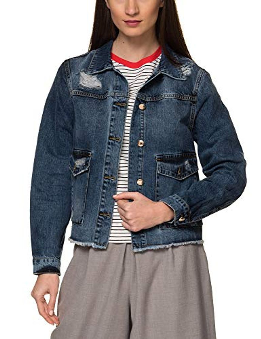 Fashion Sh By Silvian Heach Women's Rodeio Women's Blue Denim Jacket In Size Xs Blue