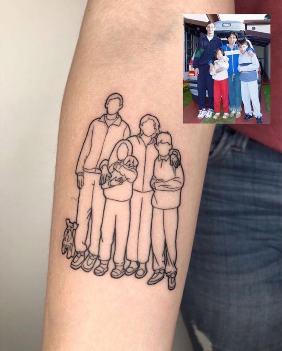 Social Tatuagem retrato familiar 