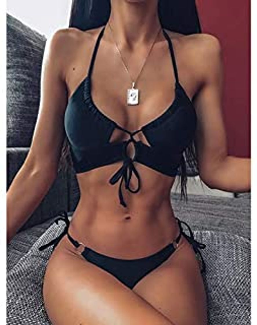 Moda MNBV Traje De Baño Bikinis Bikini Push Up Traje De Baño Mujer Traje De Baño Mujer Biquini Traje De Baño Biquine S Azul