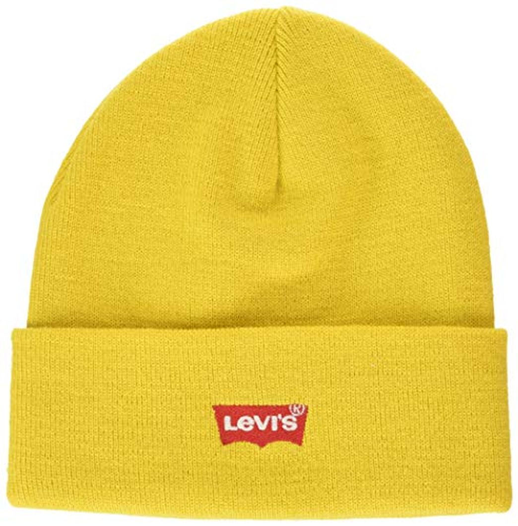 Fashion Levi's Red Batwing Embroidered Slouchy Beanie Gorro de Punto, Amarillo