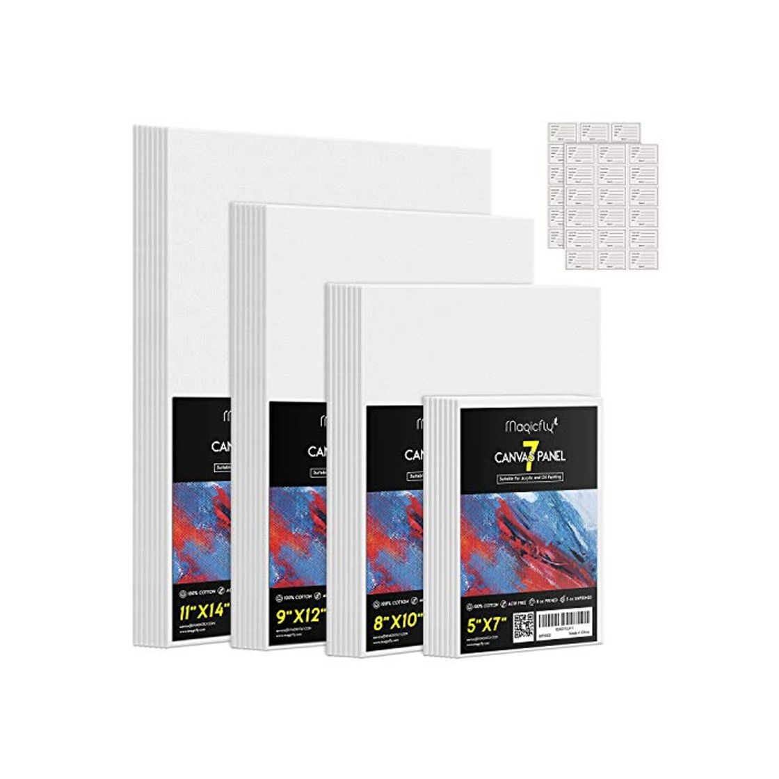 Productos Magicfly 28 Piezas Paneles de Lienzo para Pintar en Blanco 12.7x18