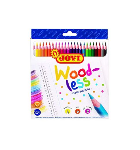 Jovi 73424 - Lápices de colores Woodless, 24 unidades, Colores surtidos