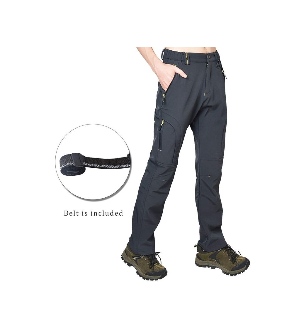 Product BWBIKE Hombres Softshell Winter Fleece Forrado Pantalones Senderismo Al Aire Libre Pantalones De Escalada Resistente Al Agua Esquí Pantalones para Caminar