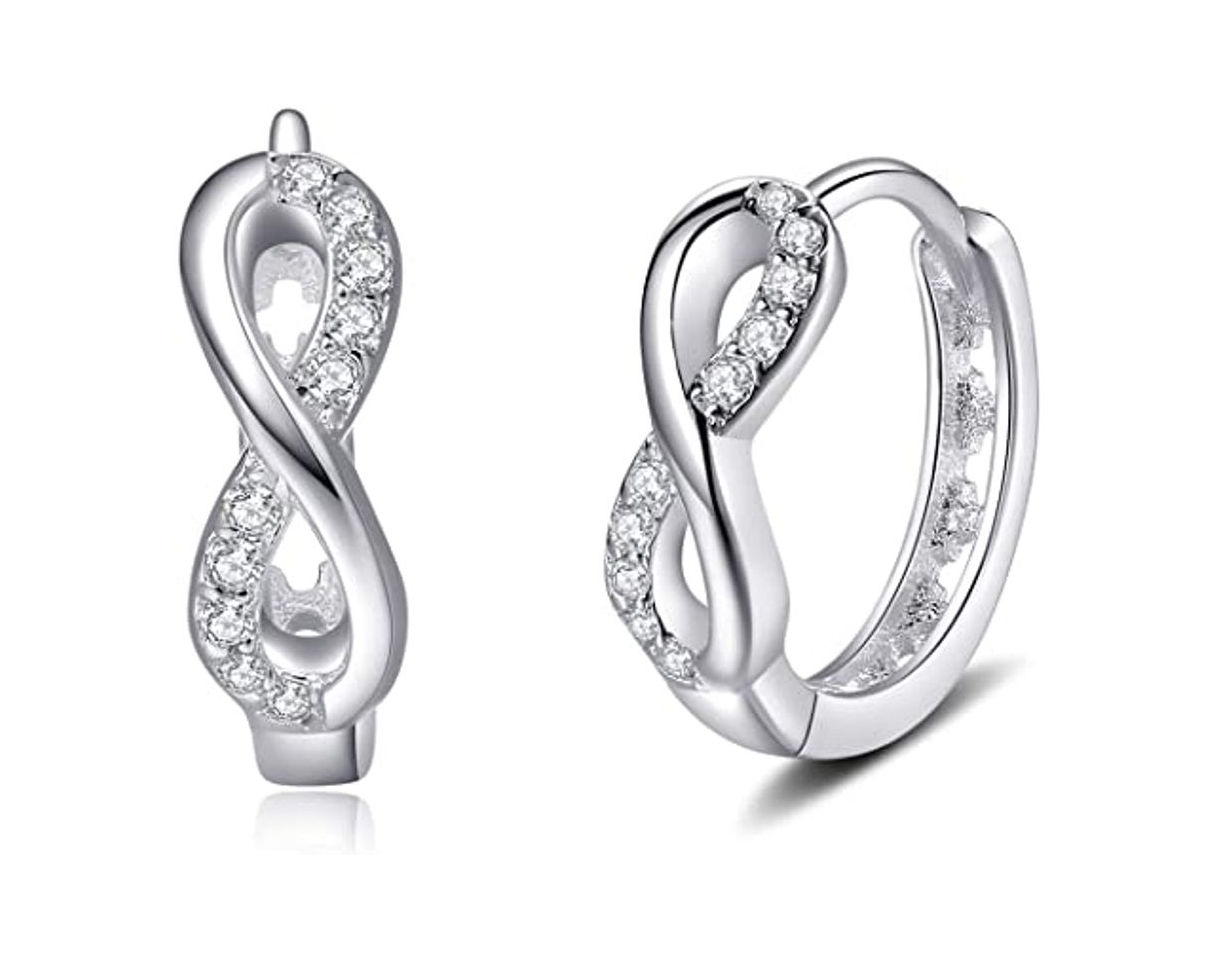 Product LDUDU® Pendientes Aro de mujer/hombre de plata de ley con Cristal/ Circonita