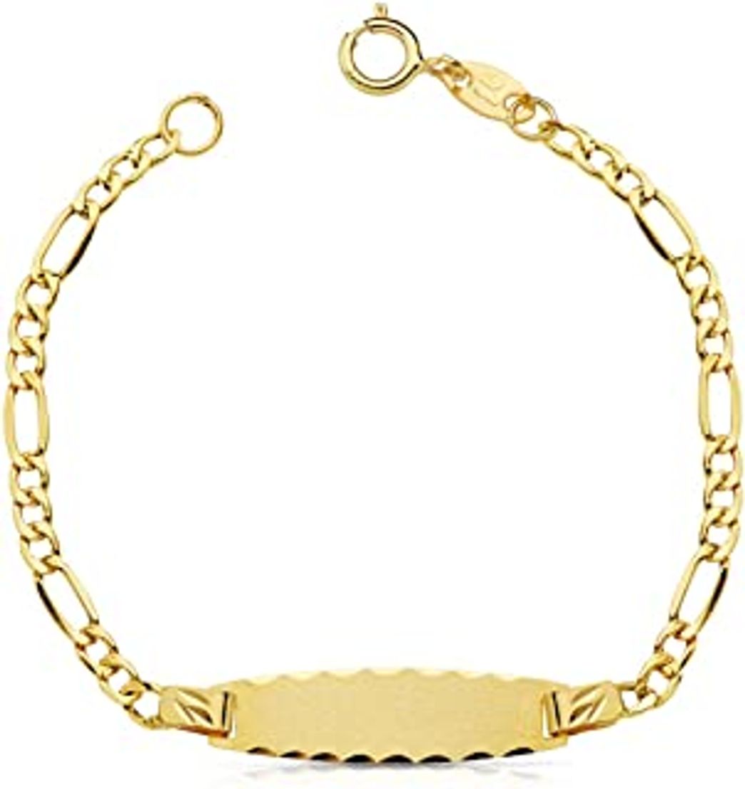 Fashion Never Say Never Pulsera para Hombre Grande de Oro Amarillo de 18k