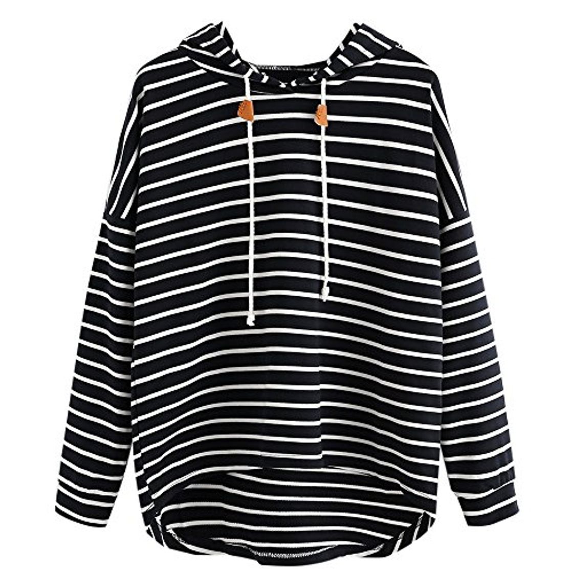 Fashion VJGOAL Mujer otoño Plus Size Moda Raya con Bolsillos Casual Sweatshirt Manga