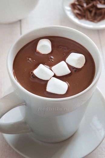Chocolate quente com marshmellow 