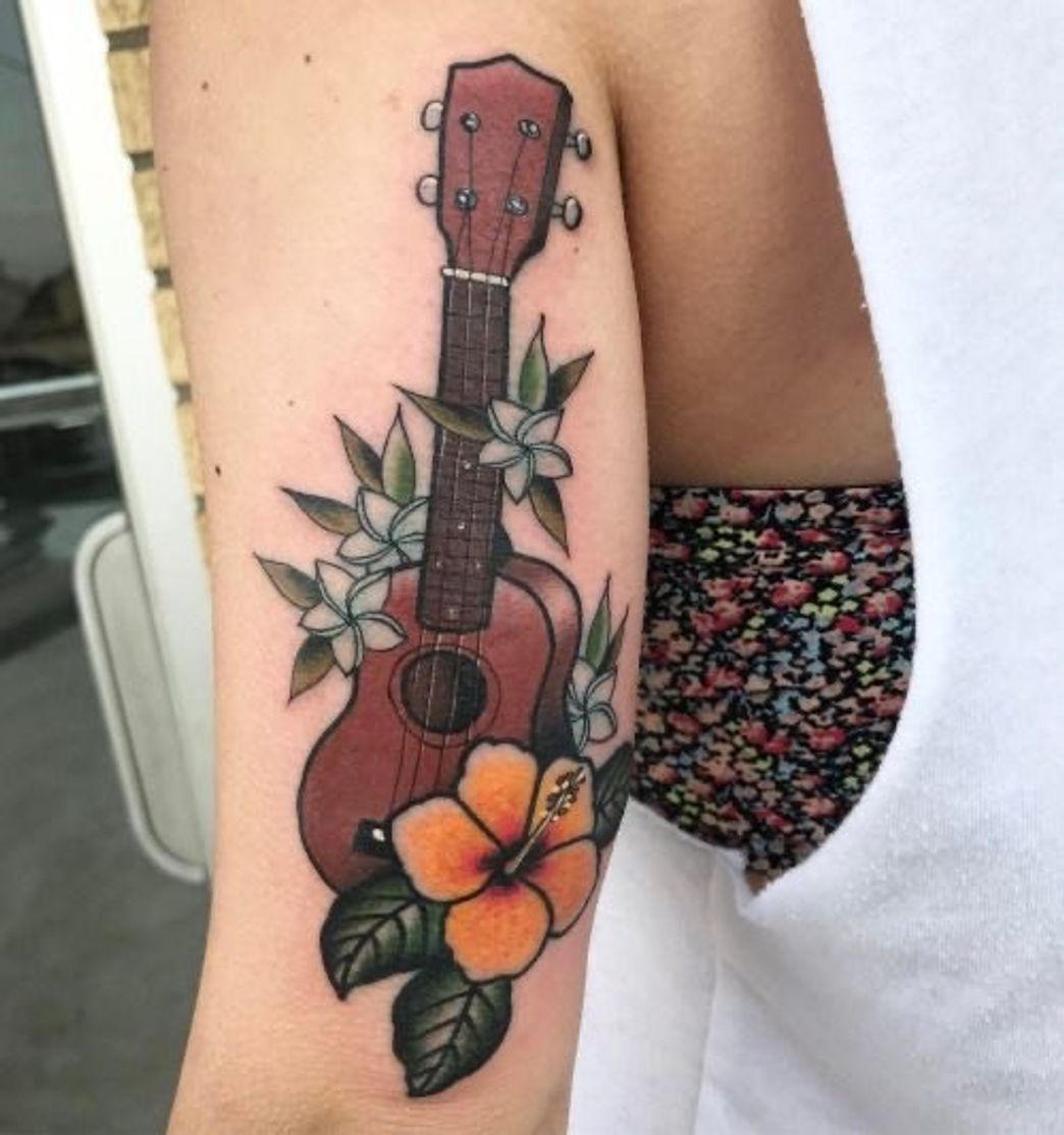 Moda Tatuagem de ukulele 