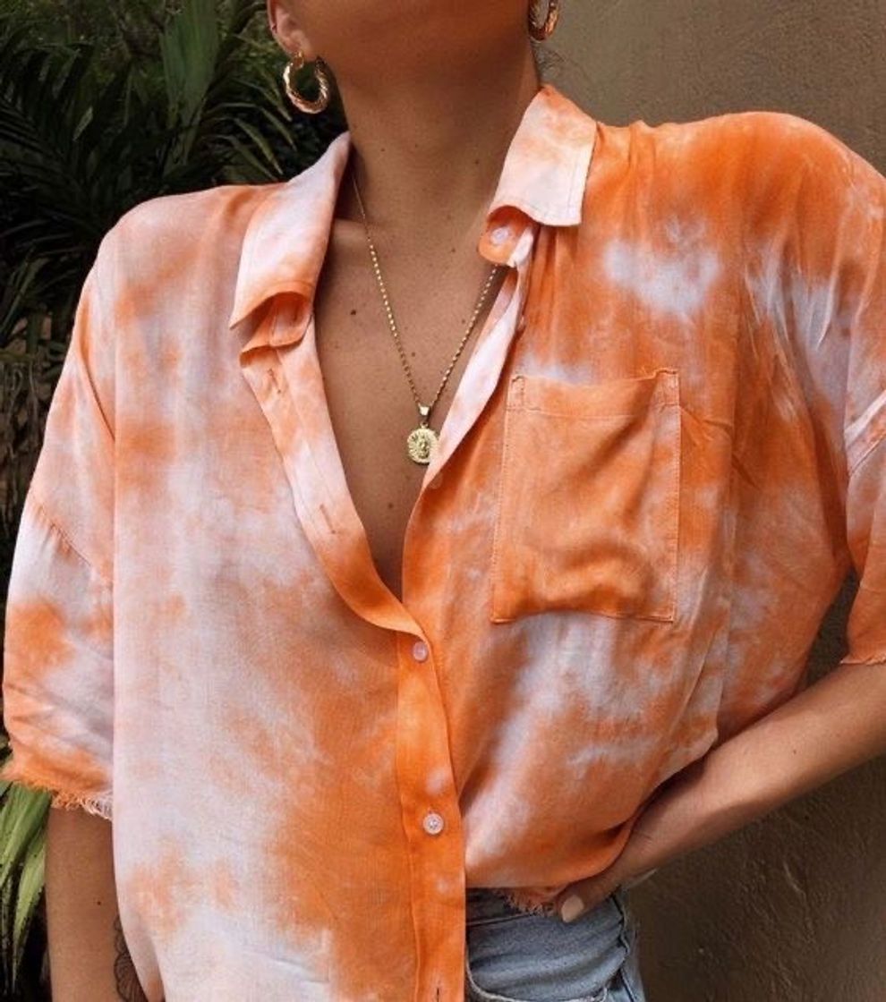 Fashion Camisa costumizada tie dye 