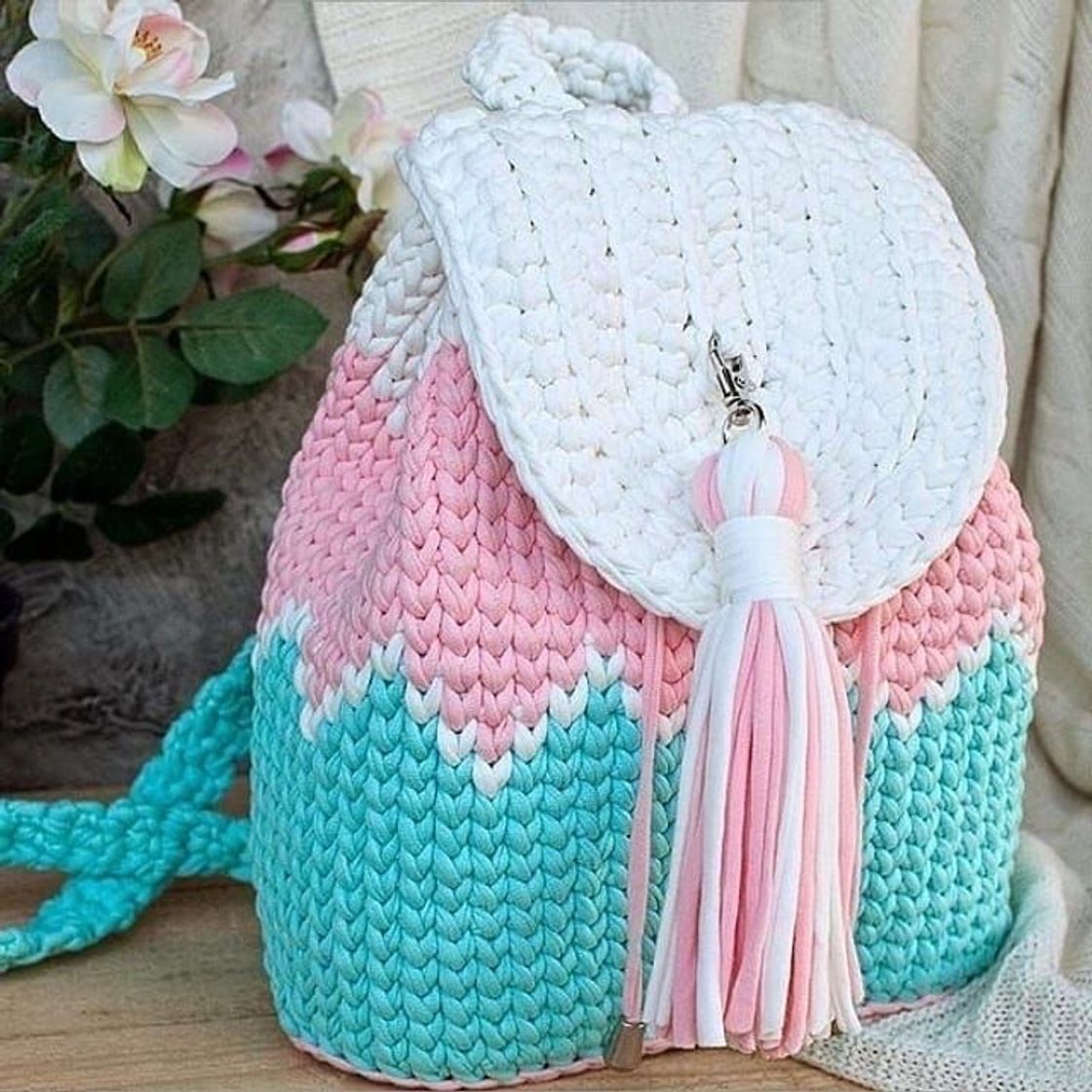 Fashion Mochila de crochê 