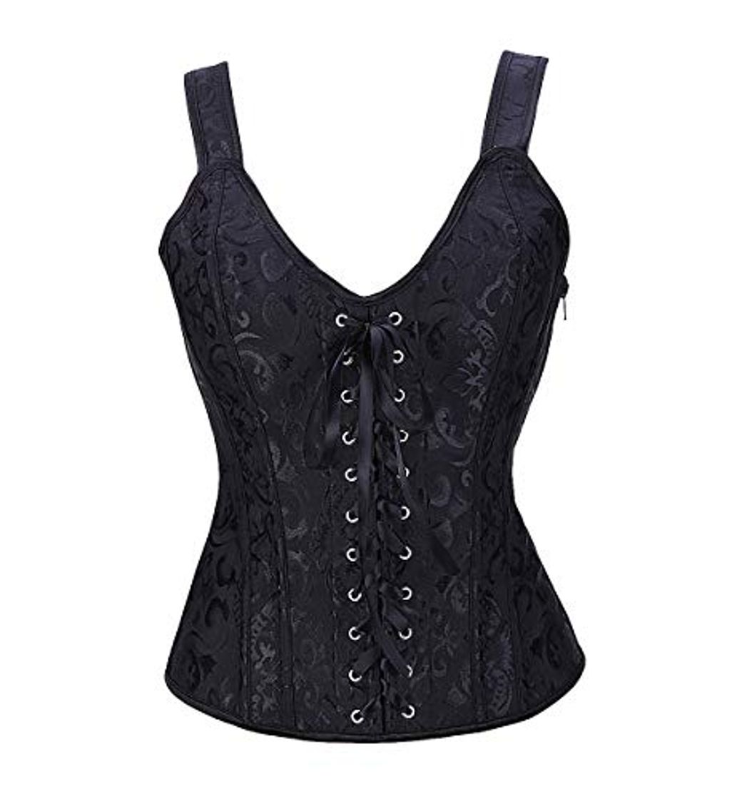 Moda SLIMBELLE Mujer Gótico Vintage Corsé Ajustable con Correa Sexy Bustier Clásico Corset