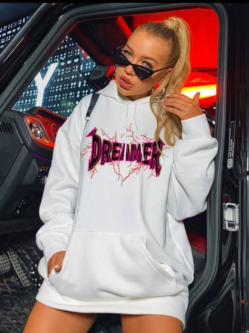 moletom branco e rosa