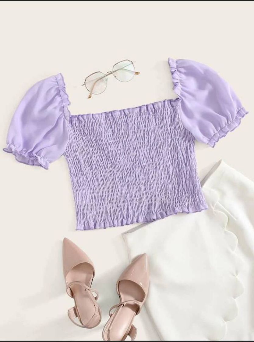 Moda Cropped lastex roxo 💜