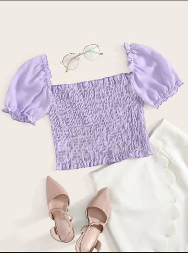 Cropped lastex roxo 💜