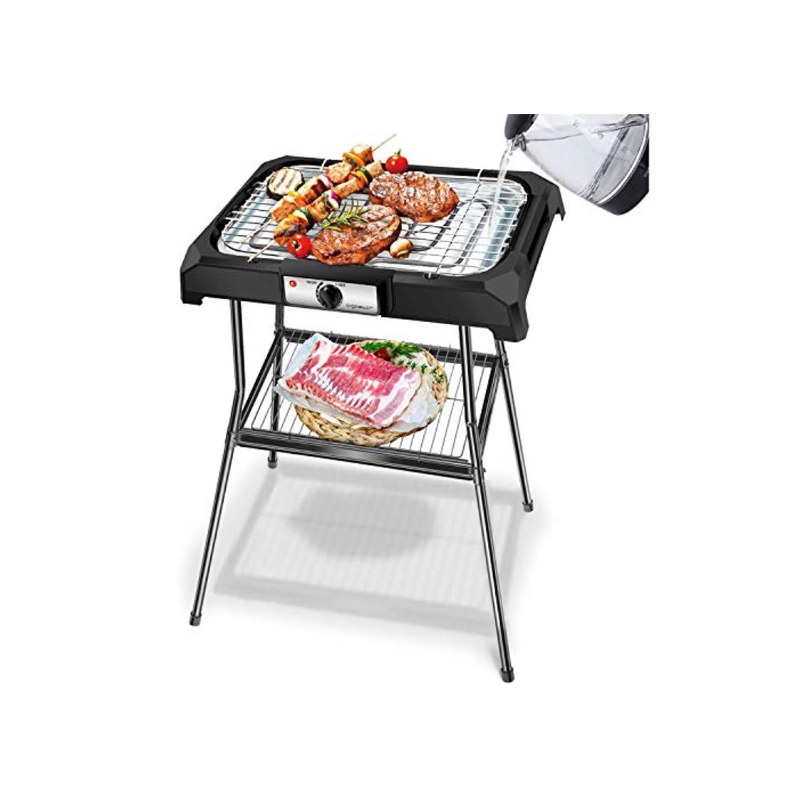 Products Aigostar Lava Pro - Barbacoa eléctrica con patas, Grill, 2000W, bandeja recoge