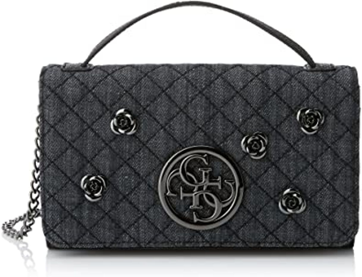 Social Guess Uptown Chic Mini Xbody Flap, Bolsa de mensajero para Mujer, Negro