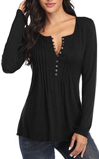 Mujeres Casual Cuello en V Nudo Cruzado pulóver Color sólido Suelta cómoda
